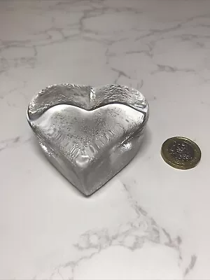 Buy Dartington Clear Glass Heart Paperweight England • 5.50£