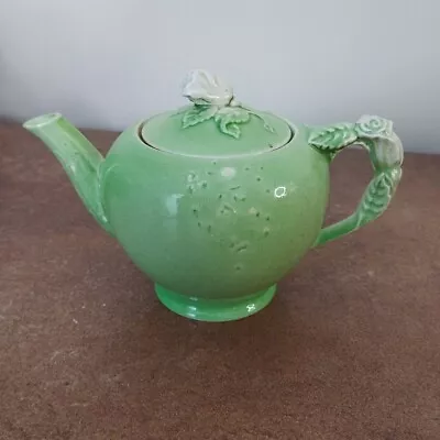 Buy Antique, Art Deco, Royal Winton 'Rosebud' Green Glazed, Teapot, Approx 750ml • 22.95£