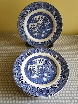 Buy W R Midwinter  Willow  Pattern Dinner Plates X 6 • 45£