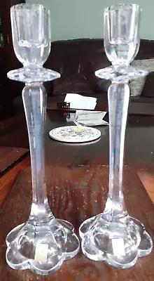 Buy Pair Of German Nachtmann Crystal Glass Candle Holders 9 1/4 Inch Tall • 19.99£