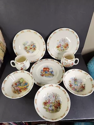 Buy Lot Of 8 Royal Doulton Childrens Bunnykins Fine Bone China Plates Bowls Cups • 37.28£