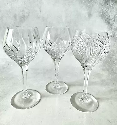 Buy Stuart England Crystal Large Balloon Wine Glass Water Goblet 8 1/4  Tall Set/3 • 69.89£