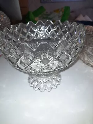 Buy Stunning Large Crystal Glass Fruit Bowl Long Stem Stunning • 14.99£