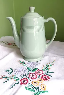 Buy VINTAGE WOODS WARE COFFEE POT GREEN BERYL WW2 ERA 19cm HIGH EXCELLENT CONDITION • 16£