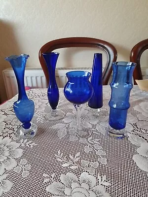Buy Joblot Of 5 Cobalt Blue Vases • 25£