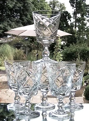 Buy Six ROYAL BRIERLEY Knop Stem Lead Crystal RBR23 Cut Wine Glasses - 12.5cm, 170ml • 36£