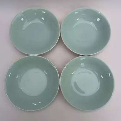 Buy Poole Pottery Twin Tone Gloss Glaze Ice Green 4 Dessert/Soup Bowls Vintage • 24.99£