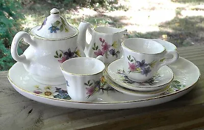 Buy Staffordshire Collection Miniature Tea Set Fine English China Made In England • 37.30£