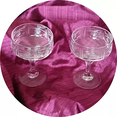 Buy Hand Blown Hand Cut 24% Lead Crystal Coupe Cocktail Glasses, Set Of 2 • 24£