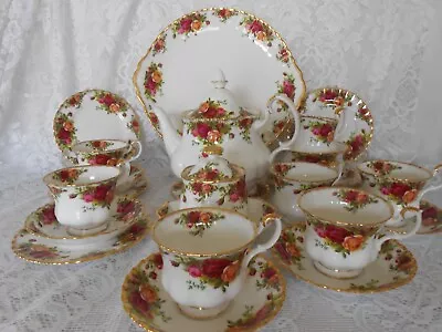 Buy Royal Albert  Old Country Roses  24 Piece English Bone China Tea Set With Teapot • 240£