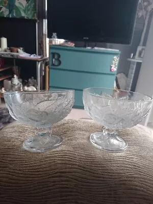 Buy 2 X Pasabahce Fruit Clear Glass Dessert Footed Bowls 3.75” High  • 7.50£