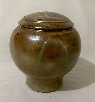 Buy Beautiful  Salt Glazed Studio Pottery Jar And Lid  15cm  High Perfect. • 20£