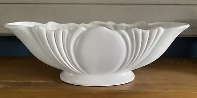 Buy Vintage Dartmouth White Mantle Vase Planter Centrepiece Scalloped Art Deco • 18.99£