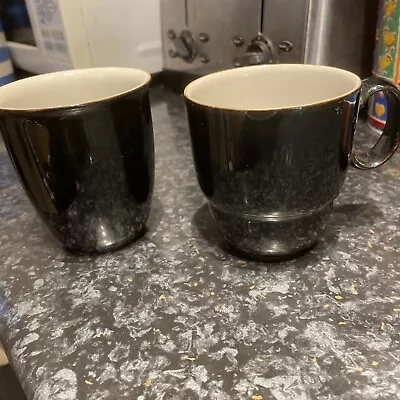 Buy Denby Black Everyday Mugs X 2 - Beaker & Stacking • 9.99£