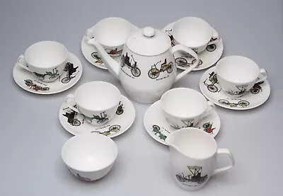 Buy Vintage Queensberry Fine Bone China Cups And Saucer Automobile Design • 90£