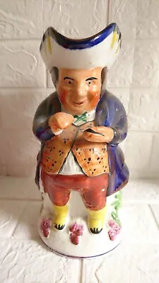 Buy Large Antique Allertons Staffordshire Colonial Snuff Taker 9.5” Toby Jug.  • 28.50£