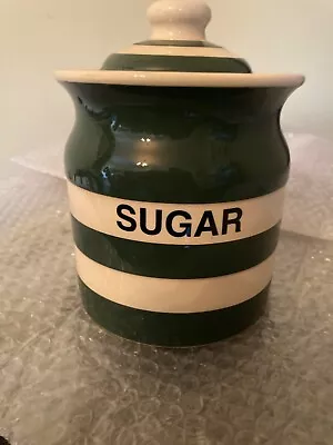 Buy Tg Green Cornish Ware Adder Green & White Striped Sugar Storage Jar Pot & Lid • 29.99£