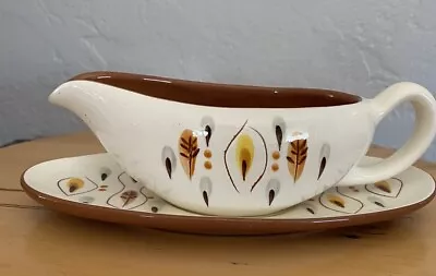 Buy Stangl “Amber Glo” Gravy Boat W/Underplate Mid-Century Signed • 39.14£
