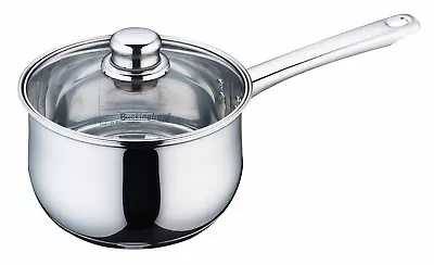 Buy Induction Stainless Steel Deep Saucepan Cooking Pot With Glass Lid By Buckingham • 19.95£