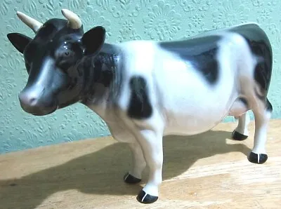 Buy Vintage Melba Ware Large Ceramic Friesian Cow Figurine Collectable/Farming • 22£