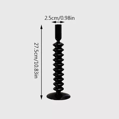 Buy Black Vintage Candle Holders Bubble Glass Candlesticks Table Room Home Decor • 9.94£