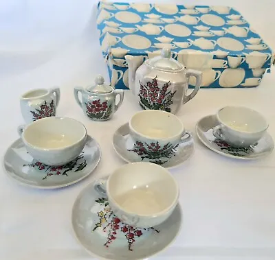 Buy Miniature Tea Set Vintage 1950s 60s Hand Painted Japanese China 7 Piece Boxed • 18.50£