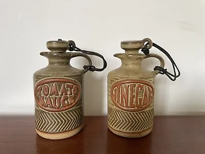 Buy Vintage Tremar Pottery Vinegar And Tomato Sauce Bottles With Stopper  • 20£