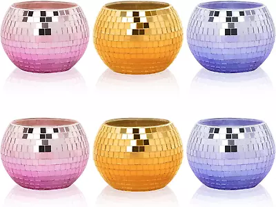 Buy Toptime Tea Light Candle Holders, Coloured Mosaic Glass Candle Holder Set Of 6, • 27.29£
