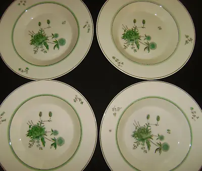 Buy 4 Antique ROYAL COPENHAGEN 9 3/4 Inch Soup Bowls Juliane Marie, Green On Ivory • 51.26£