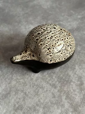 Buy Vintage Pottery Hedgehog Money Box Brown Fosters Honeycomb Drip Glaze Ornament • 12.99£