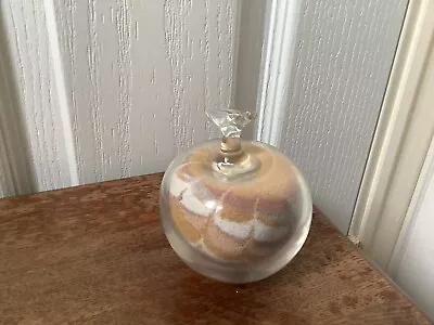 Buy Vintage Alum Bay Art Glass Clear Glass Sand Filled Apple Paperweight • 3.99£