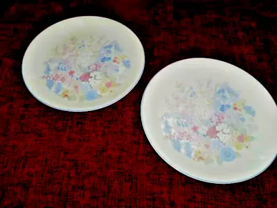 Buy 2 X Poole Pottery FLEUR Pattern 10  /  25cm Dinner Plates - Excellent Condition • 5.99£