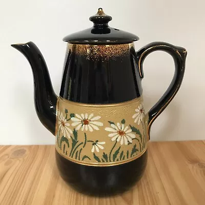 Buy Vintage Lovatt Langley Mill Daisy Coffee Pot Teapot 1 Pint Blue Glaze 1930s • 17.95£