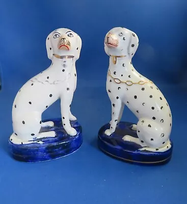 Buy Antique 19thc Staffordshire Figures Of A Near Pair Of Dalmatian Dogs • 45£