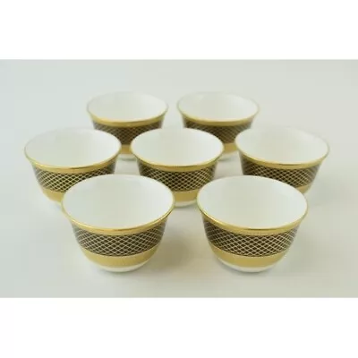 Buy De Lamerie 7x China Spiral & Twist Black Oriental Middle East Arabic Tea Bowls • 49.95£