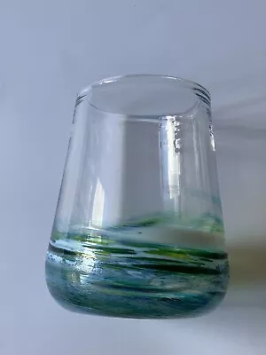 Buy Hand Blown Glass Vase Drink Tumbler Sea Spray Twist Look Studio Art Glass 11.5cm • 19£