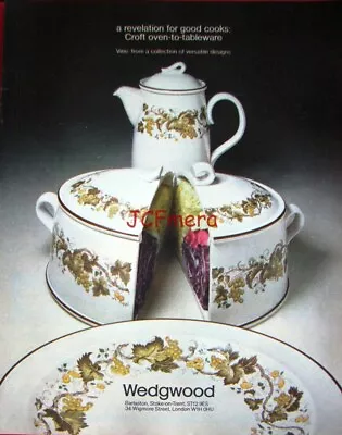 Buy Wedgewood 'Croft' Pattern Tableware Ad - Original 1976 ADVERT PRINT Wall Art • 3.47£