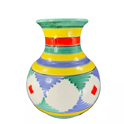 Buy Venetian Art Pottery Vase Vessel Multicolor Glaze Ceramic Hand Made In Italy Vtg • 37.28£