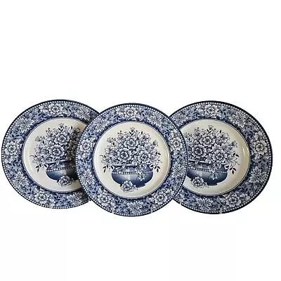 Buy ROYAL STAFFORD Fine Porcelain 11in Dinner Plates Set Of 3 Blue White Floral NEW • 54.05£