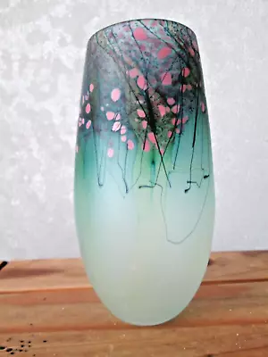 Buy RARE!! SIGNED!! PETER LAYTON British Studio/Art Glass 'MEADOW' Landscape Vase. • 175£