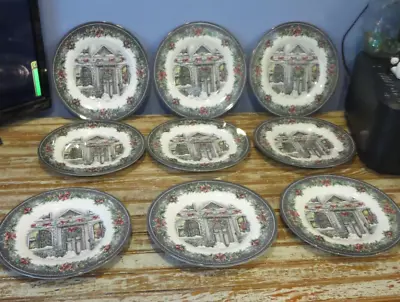 Buy Lot Of 9 Royal Stafford  Christmas Home  Lunch/Side Plates 8.5  Made In England • 57.78£