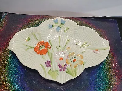 Buy Vintage Beswick Floral Meadow Pattern Leaf Shaped Dish No 884-1 • 8.99£