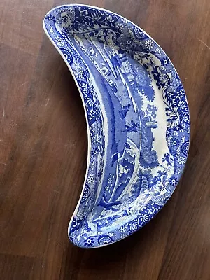 Buy Vintage Copeland Spode Italian Blue Side/Vegetable Dish Crescent/Half Moon • 7.99£