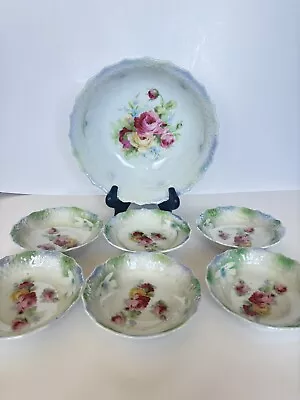 Buy Antique Bavarian Porcelain Fruit Bowl Set Circa 1910 • 34.67£