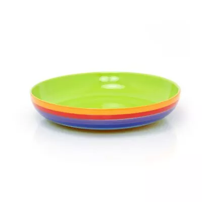 Buy 22cm Hand Painted Rainbow Striped Pasta Bowl | Multicoloured Pasta Serving Dish • 16.99£