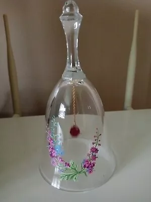 Buy Vintage Avon Floral Design 24% Lead Crystal Glass Bell Spotless Condition • 6£
