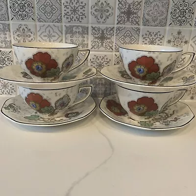 Buy Lot Of 4 Vintage Crown Ducal Ware England  Teacups And Saucers/ Bridgerton Party • 46.60£