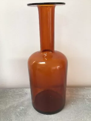 Buy Vintage MCM Amber Glass Holmegaard Gulvase • 45£