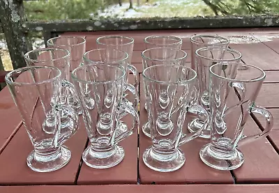 Buy Lot Of 12 Clear Glass IRISH COFFEE MUGS Core Glassware 5.75  And 12 Oz • 23.29£