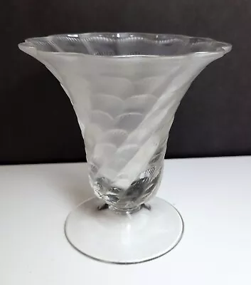 Buy Lalique France Lucie Crystal Trumpet Swirl Vase 5 Inch Rim Flakes/flea Bites • 55.91£